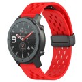 For Amazfit GTR 47mm 22mm Folding Magnetic Clasp Silicone Watch Band(Red)