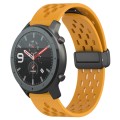 For Amazfit GTR 47mm 22mm Folding Magnetic Clasp Silicone Watch Band(Yellow)