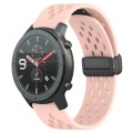 For Amazfit GTR 47mm 22mm Folding Magnetic Clasp Silicone Watch Band(Pink)