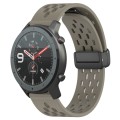 For Amazfit GTR 47mm 22mm Folding Magnetic Clasp Silicone Watch Band(Space Ash)