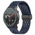 For Amazfit GTR 47mm 22mm Folding Magnetic Clasp Silicone Watch Band(Midnight Blue)