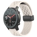 For Amazfit GTR 47mm 22mm Folding Magnetic Clasp Silicone Watch Band(Starlight)