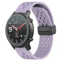 For Amazfit GTR 47mm 22mm Folding Magnetic Clasp Silicone Watch Band(Purple)