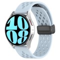 For Amazfit Bip 5 22mm Folding Magnetic Clasp Silicone Watch Band(Light Blue)