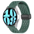For Amazfit Bip 5 22mm Folding Magnetic Clasp Silicone Watch Band(Dark Green)