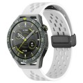 For Huawei Watch GT3 SE 22mm Folding Magnetic Clasp Silicone Watch Band(White)