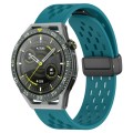 For Huawei Watch GT3 SE 22mm Folding Magnetic Clasp Silicone Watch Band(Hidden Green)