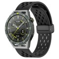 For Huawei Watch GT3 SE 22mm Folding Magnetic Clasp Silicone Watch Band(Black)