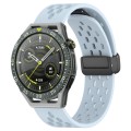 For Huawei Watch GT3 SE 22mm Folding Magnetic Clasp Silicone Watch Band(Light Blue)