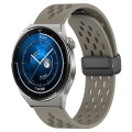 For Huawei Watch GT3 Pro 46mm 22mm Folding Magnetic Clasp Silicone Watch Band(Space Ash)