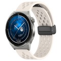 For Huawei Watch GT3 Pro 46mm 22mm Folding Magnetic Clasp Silicone Watch Band(Starlight Color)