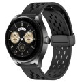 For Huawei Watch Buds 22mm Folding Magnetic Clasp Silicone Watch Band(Black)