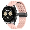 For Huawei Watch Buds 22mm Folding Magnetic Clasp Silicone Watch Band(Pink)