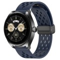 For Huawei Watch Buds 22mm Folding Magnetic Clasp Silicone Watch Band(Midnight Blue)