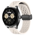 For Huawei Watch Buds 22mm Folding Magnetic Clasp Silicone Watch Band(Starlight Color)