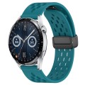 For Huawei Watch GT3 46mm 22mm Folding Magnetic Clasp Silicone Watch Band(Hidden Green)