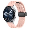 For Huawei Watch GT3 46mm 22mm Folding Magnetic Clasp Silicone Watch Band(Pink)