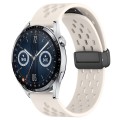 For Huawei Watch GT3 46mm 22mm Folding Magnetic Clasp Silicone Watch Band(Starlight Color)