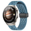 For Huawei Watch 4 22mm Folding Magnetic Clasp Silicone Watch Band(Blue)