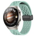 For Huawei Watch 4 22mm Folding Magnetic Clasp Silicone Watch Band(Teal)