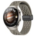 For Huawei Watch 4 22mm Folding Magnetic Clasp Silicone Watch Band(Space Ash)