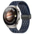 For Huawei Watch 4 22mm Folding Magnetic Clasp Silicone Watch Band(Midnight Blue)