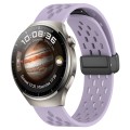 For Huawei Watch 4 22mm Folding Magnetic Clasp Silicone Watch Band(Purple)