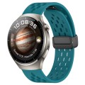 For Huawei Watch 4 Pro 22mm Folding Magnetic Clasp Silicone Watch Band(Hidden Green)