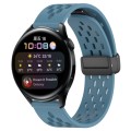 For Huawei Watch 3 22mm Folding Magnetic Clasp Silicone Watch Band(Blue)