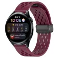 For Huawei Watch 3 22mm Folding Magnetic Clasp Silicone Watch Band(Wine Red)