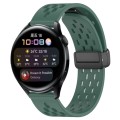 For Huawei Watch 3 22mm Folding Magnetic Clasp Silicone Watch Band(Dark Green)