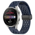 For Huawei Watch 3 Pro 22mm Folding Magnetic Clasp Silicone Watch Band(Midnight Blue)