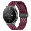 For Huawei GT2 Pro 22mm Folding Magnetic Clasp Silicone Watch Band(Wine Red)