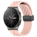 For Huawei GT2 Pro 22mm Folding Magnetic Clasp Silicone Watch Band(Pink)
