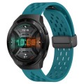 For Huawei Watch GT 2E 22mm Folding Magnetic Clasp Silicone Watch Band(Hidden Green)