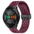 For Huawei Watch GT 2E 22mm Folding Magnetic Clasp Silicone Watch Band(Wine Red)