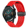 For Huawei GT2 46mm 22mm Folding Magnetic Clasp Silicone Watch Band(Red)