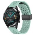 For Huawei GT2 46mm 22mm Folding Magnetic Clasp Silicone Watch Band(Teal)