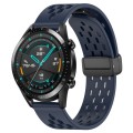For Huawei GT2 46mm 22mm Folding Magnetic Clasp Silicone Watch Band(Midnight Blue)