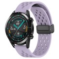 For Huawei GT2 46mm 22mm Folding Magnetic Clasp Silicone Watch Band(Purple)