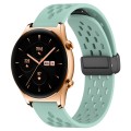 For Honor Watch GS 3 22mm Folding Magnetic Clasp Silicone Watch Band(Teal)