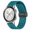 For Honor Watch GS 3i 22mm Folding Magnetic Clasp Silicone Watch Band(Hidden Green)