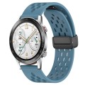 For Honor Watch GS 3i 22mm Folding Magnetic Clasp Silicone Watch Band(Blue)