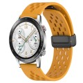 For Honor Watch GS 3i 22mm Folding Magnetic Clasp Silicone Watch Band(Yellow)