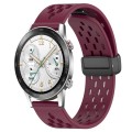 For Honor Watch GS 3i 22mm Folding Magnetic Clasp Silicone Watch Band(Wine Red)