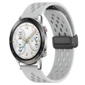 For Honor Watch GS 3i 22mm Folding Magnetic Clasp Silicone Watch Band(Light Grey)