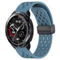 For Honor Watch GS Pro 22mm Folding Magnetic Clasp Silicone Watch Band(Blue)