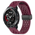For Honor Watch GS Pro 22mm Folding Magnetic Clasp Silicone Watch Band(Wine Red)