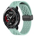 For Honor Watch GS Pro 22mm Folding Magnetic Clasp Silicone Watch Band(Teal)