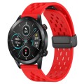 For Honor Magic Watch 2 46mm 22mm Folding Magnetic Clasp Silicone Watch Band(Red)